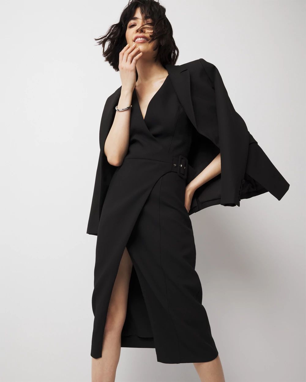 Faux Wrap Sheath Dress