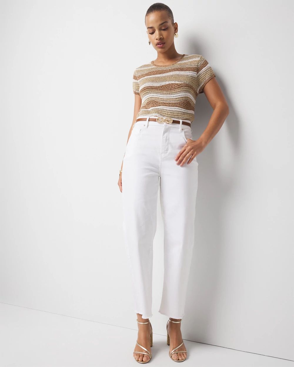 Metallic Stripe Sweater Tee