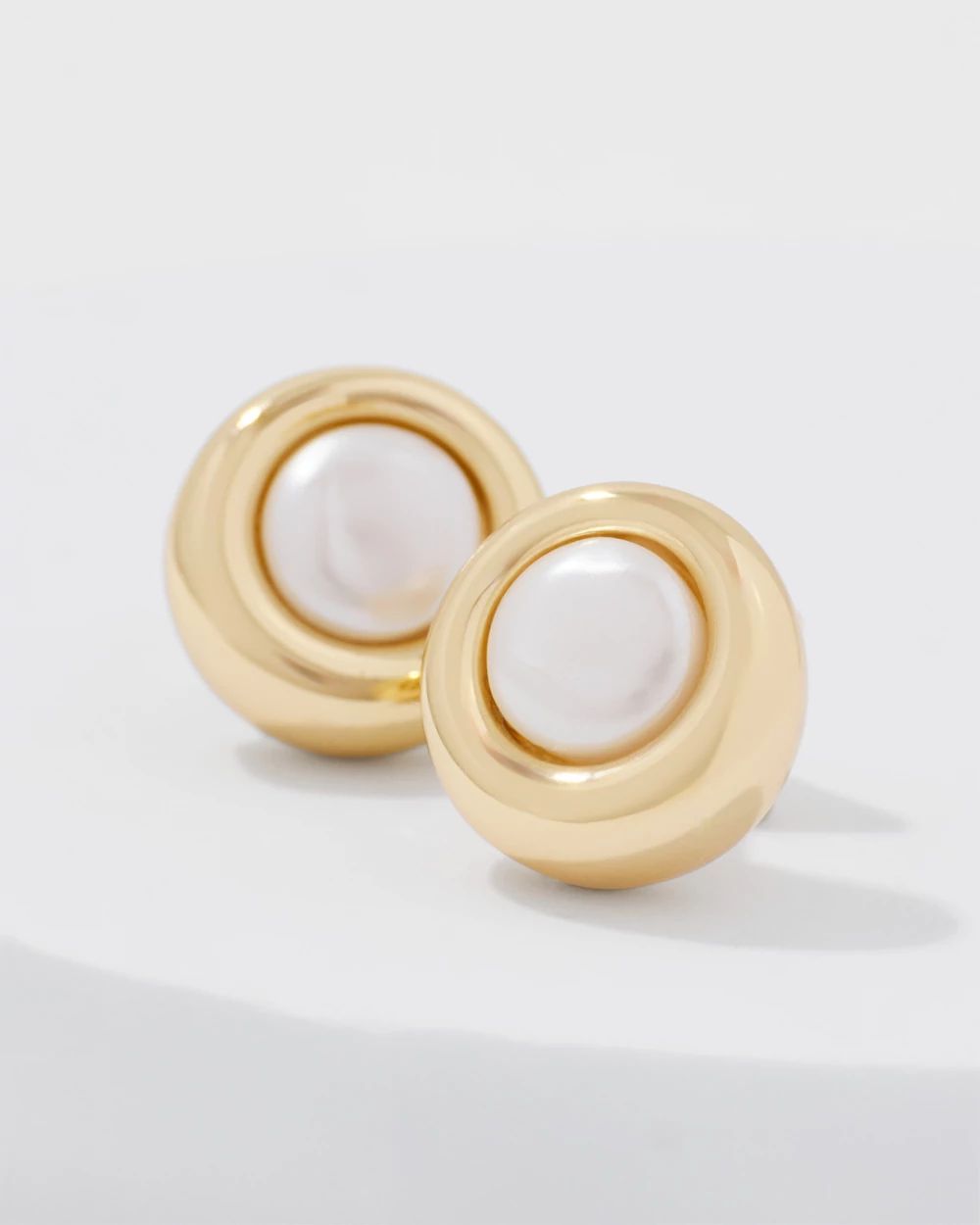 Gold + Pearl Stud Earrings