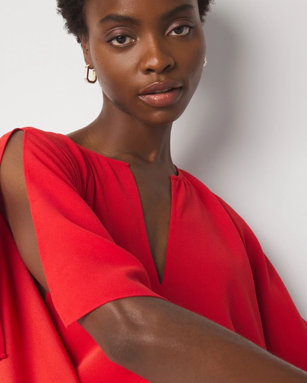 Kimono Sleeve Crepe Gown