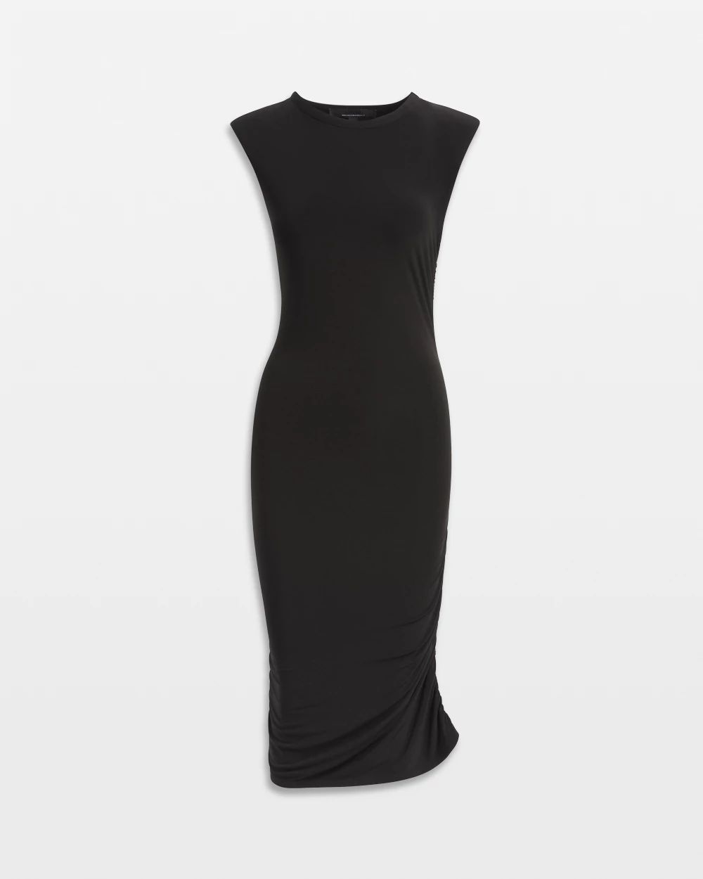 Cap-Sleeve Matte Jersey Ruched Side Dress