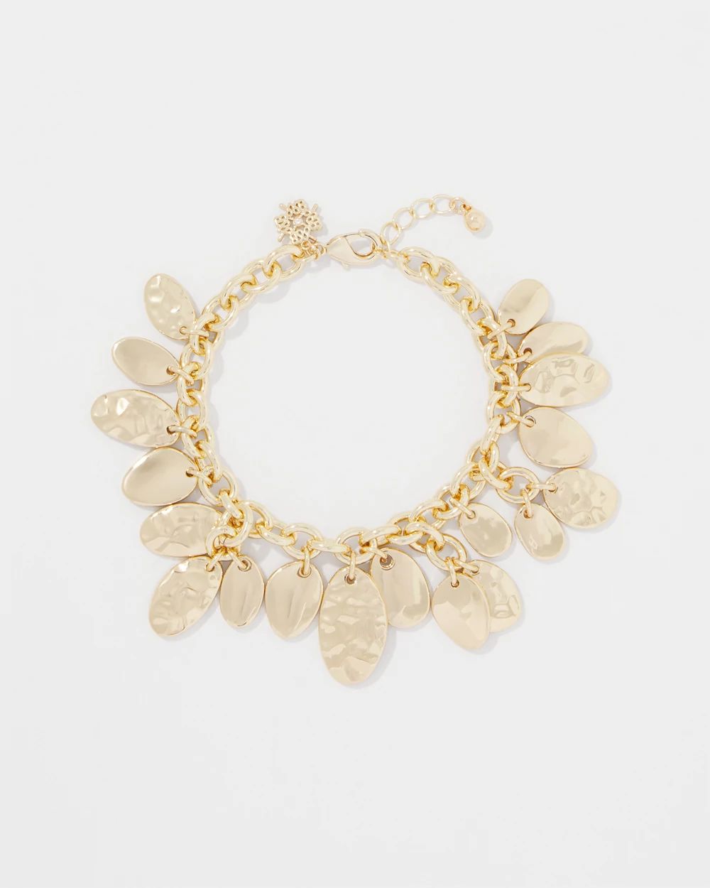 Gold Hammered Disc Bracelet