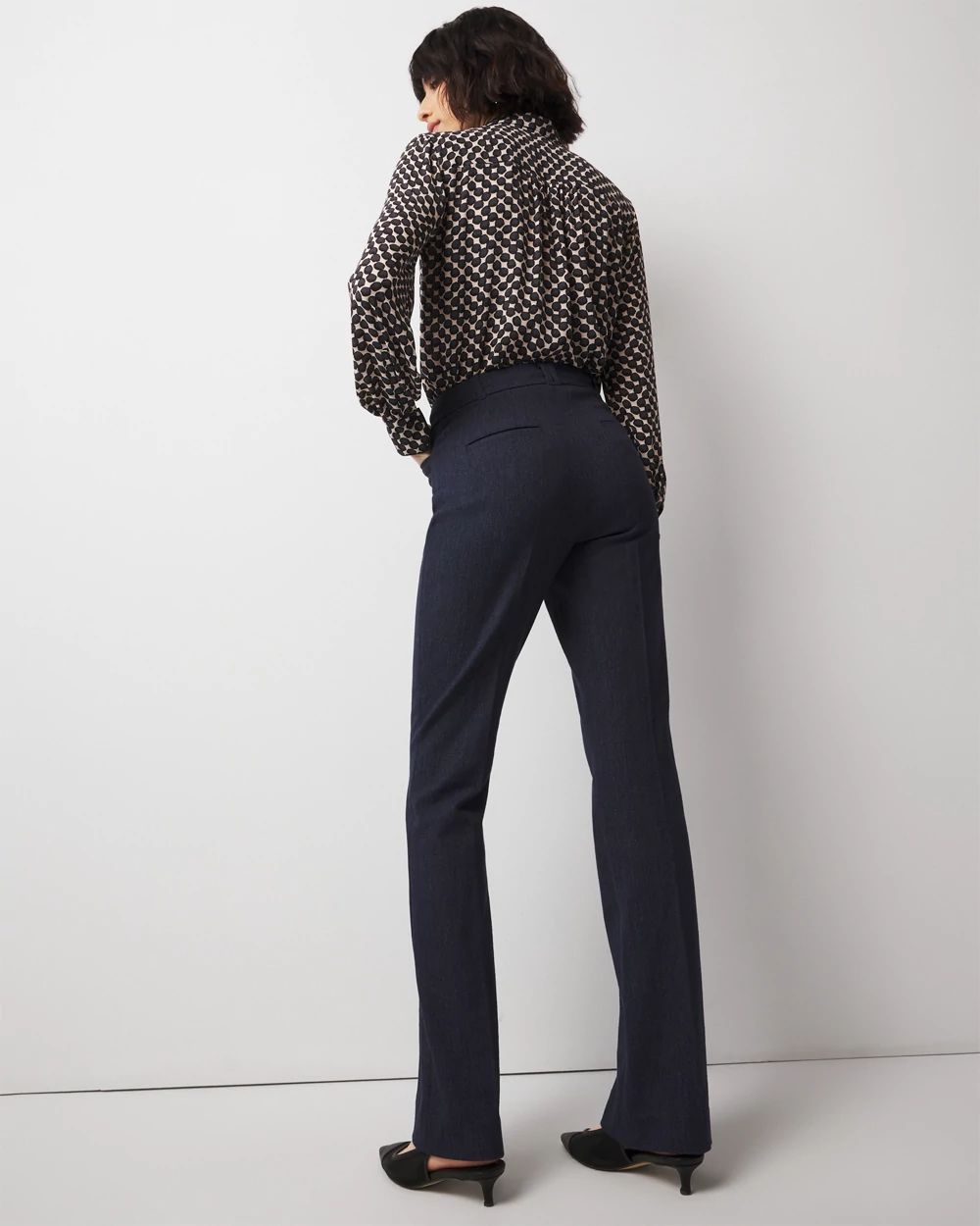 WHBM® Ines Slim Bootcut Denim-Look Pant