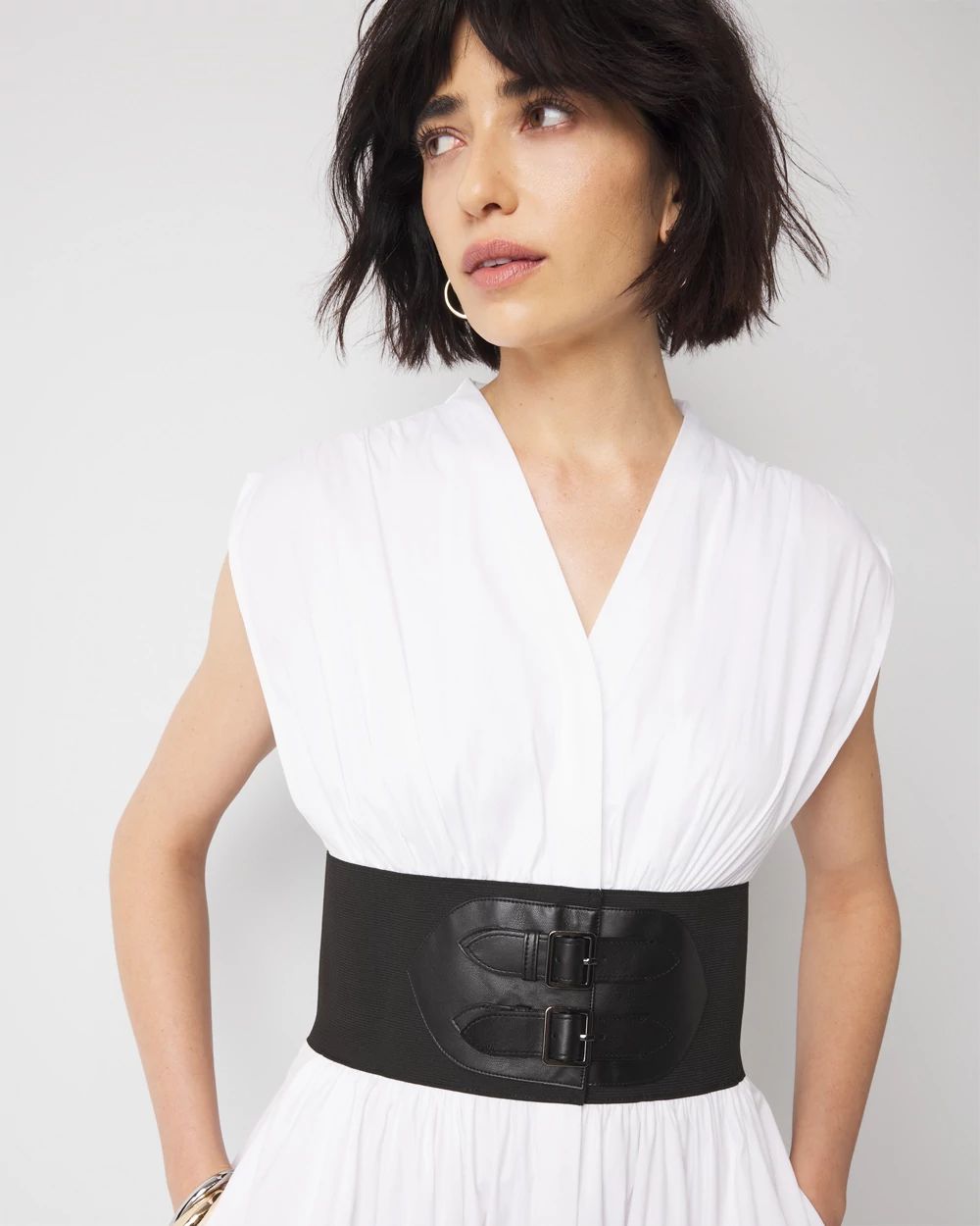 Cap Sleeve Belted Midi Dress