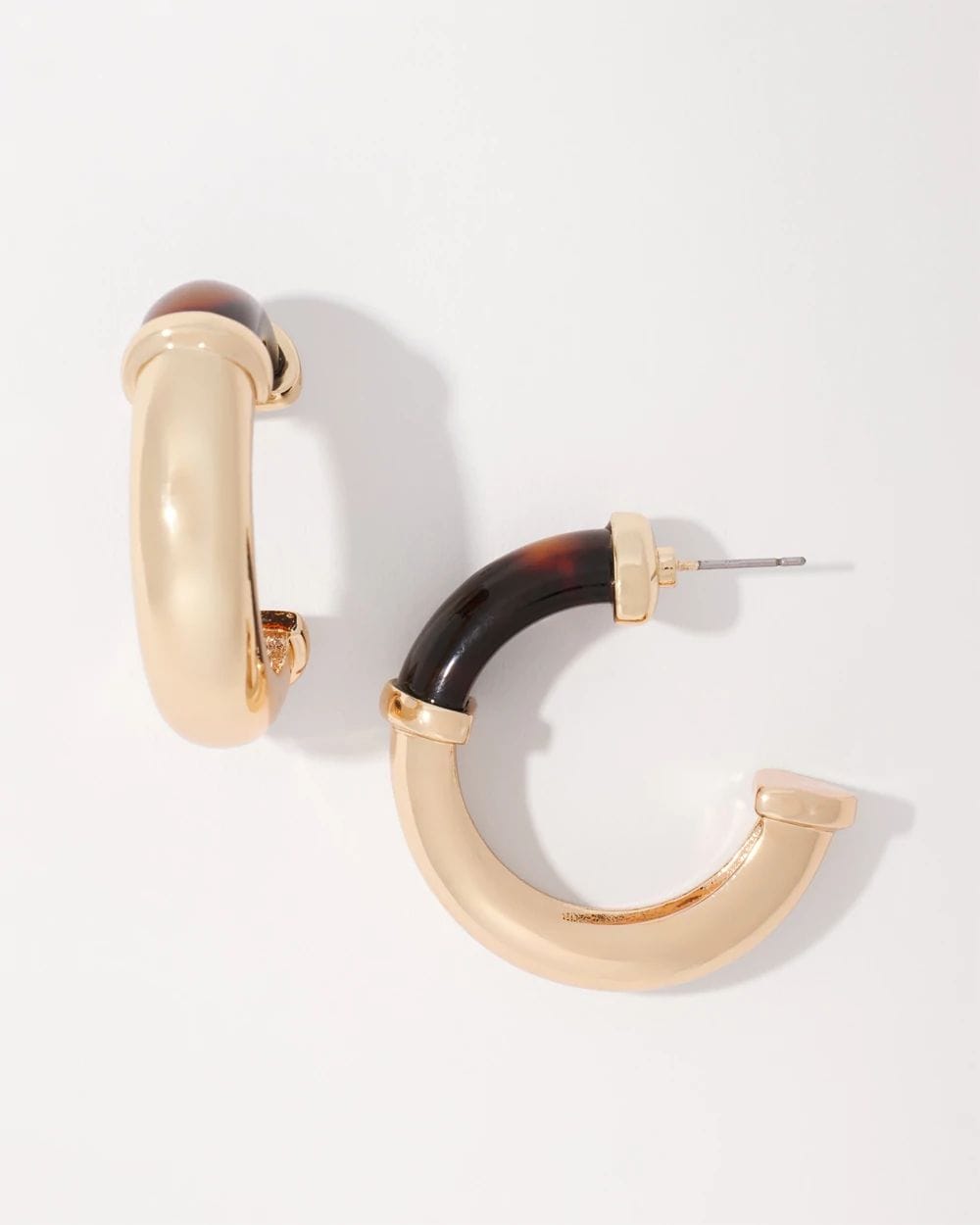 Gold and Tortoiseshell Hoop Earrings