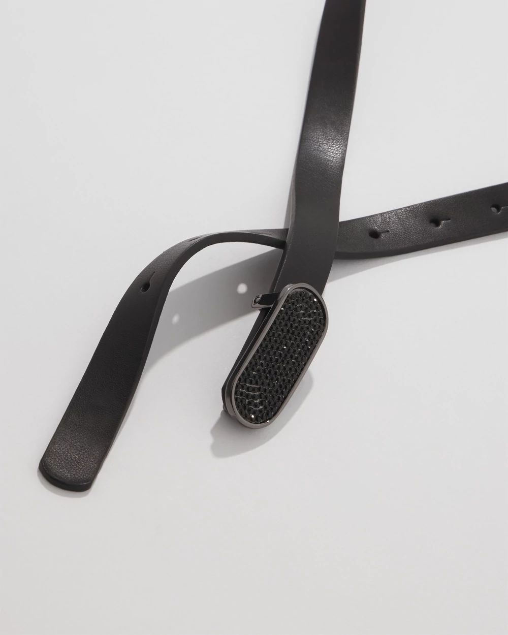 Pavé Buckle Skinny Belt