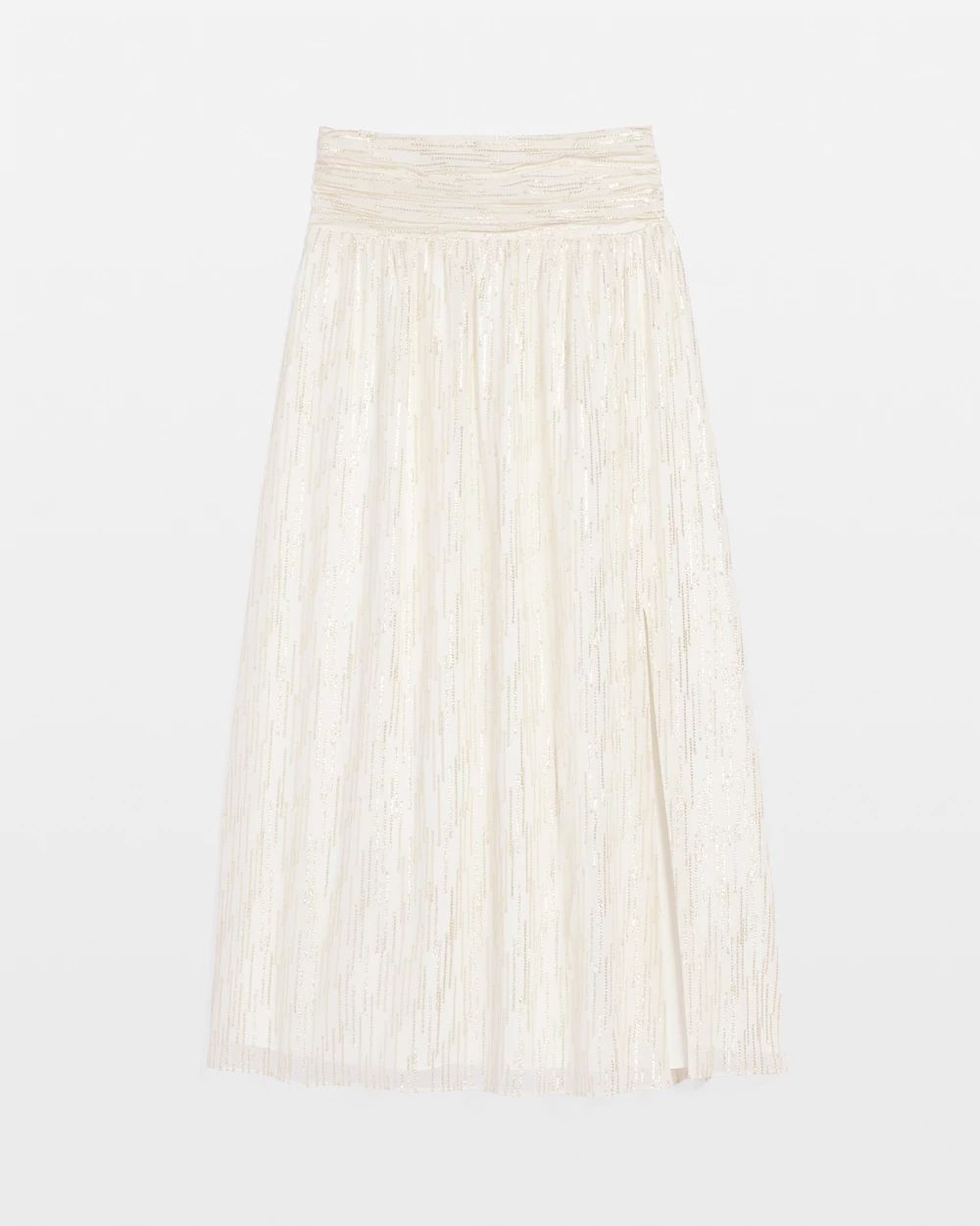 Shirred Waist Maxi Skirt