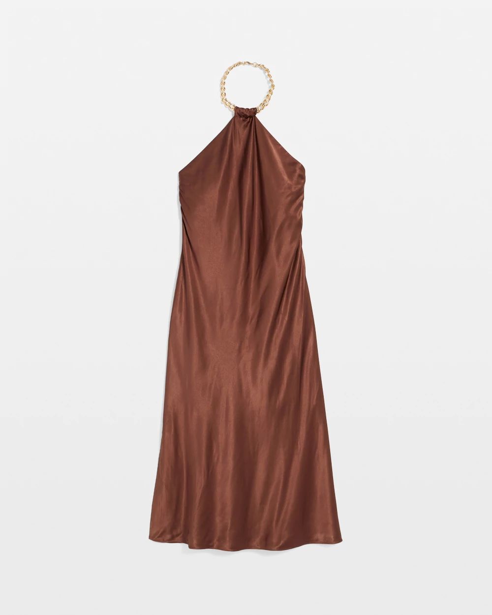 Chain Detail Satin Slip Dress