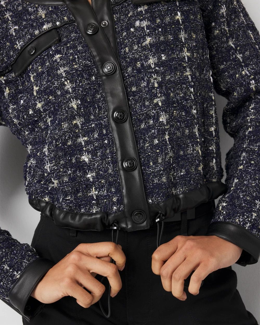 Cropped Tweed Sweater Jacket