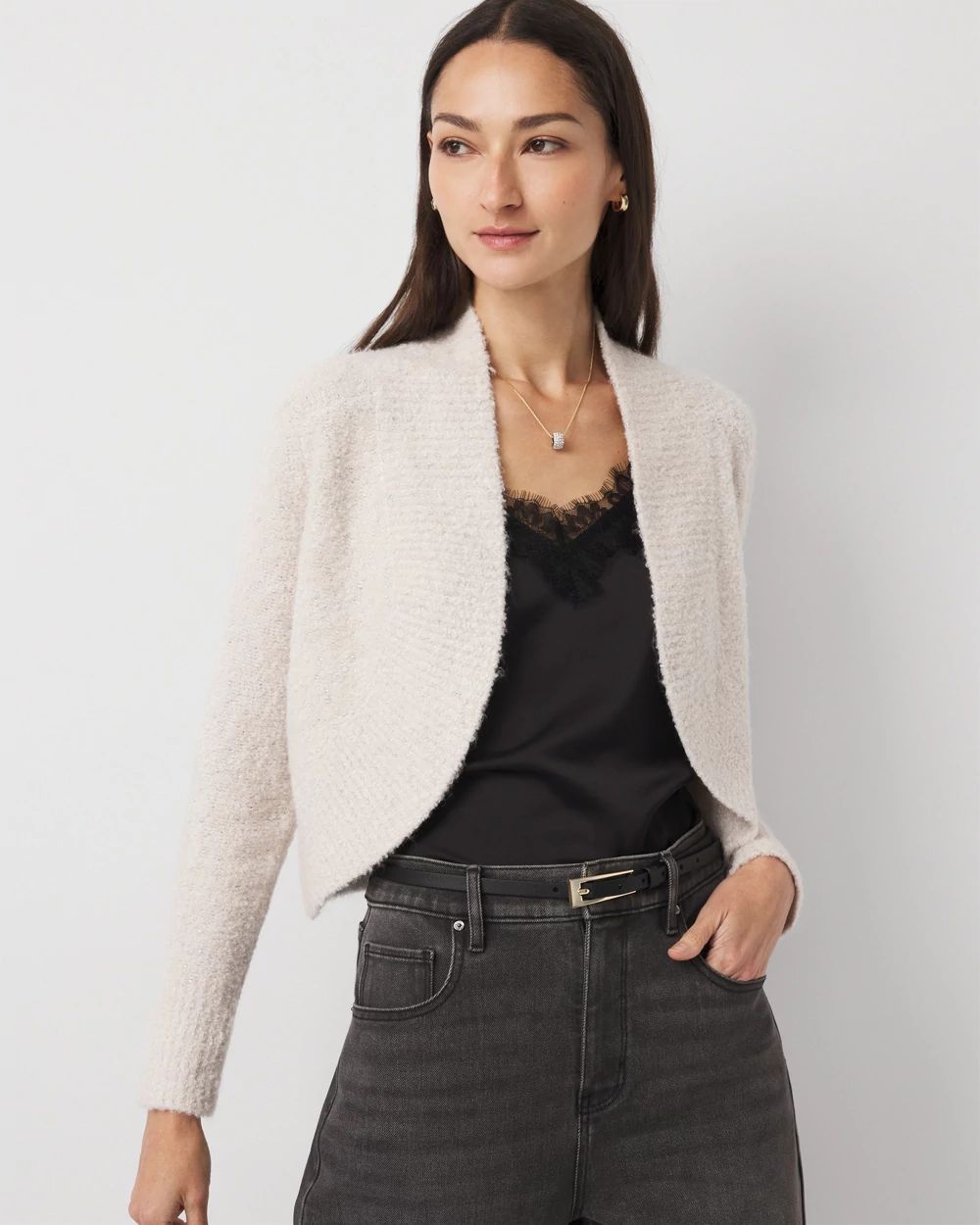 Metallic Bouclé Cocoon Sweater