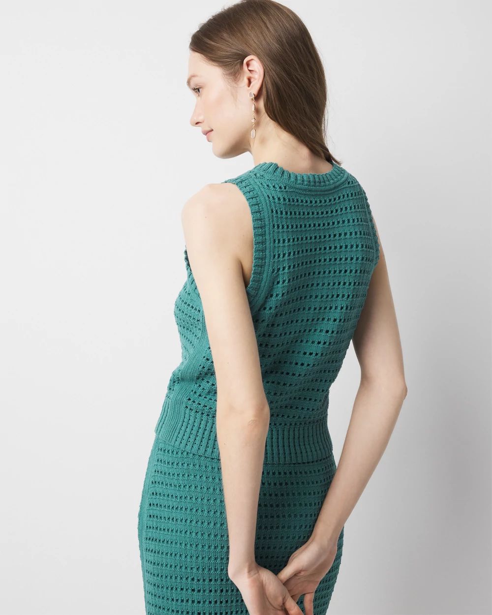 Open Stitch Sweater Tank Top