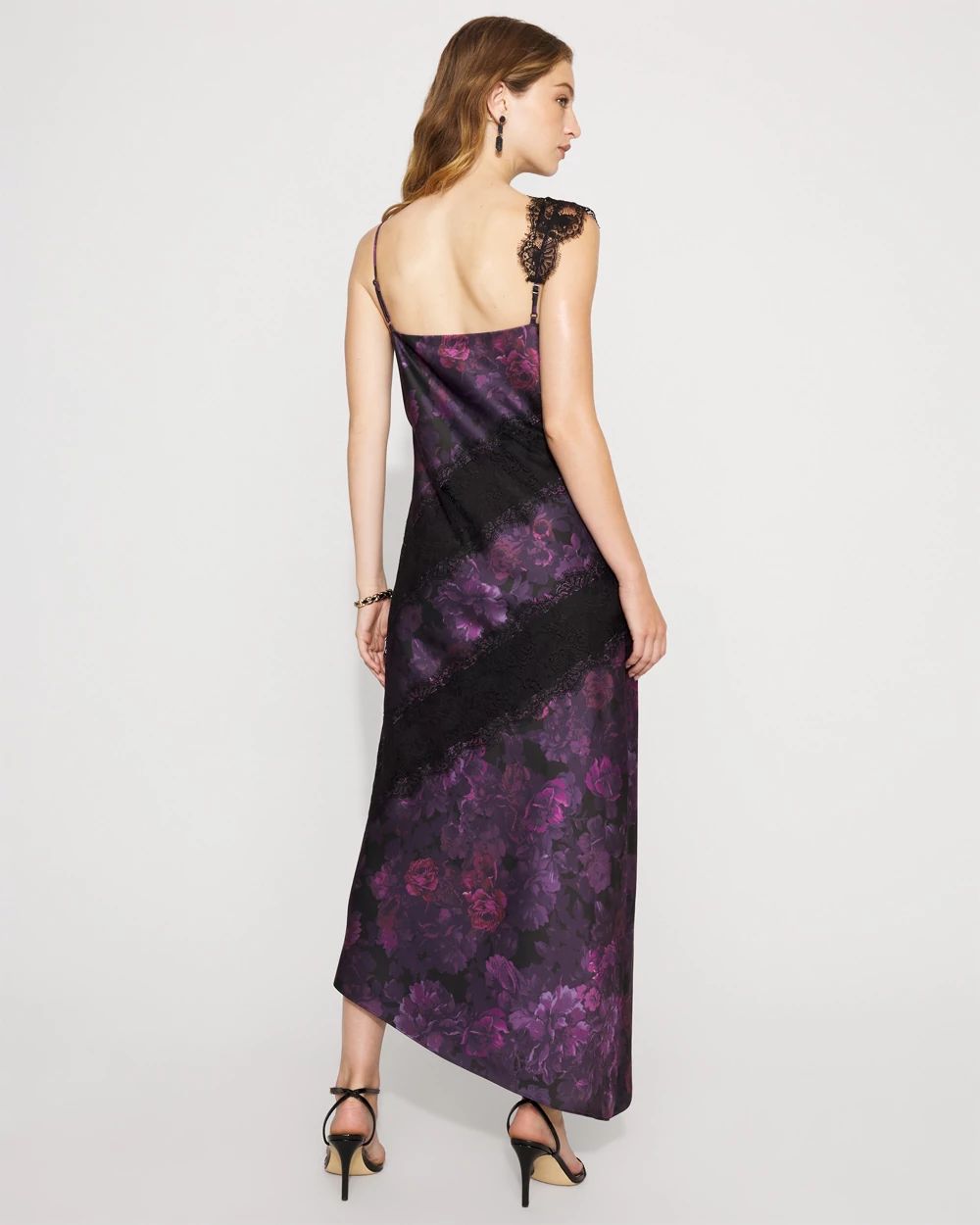 Petite Satin + Lace Slip Dress