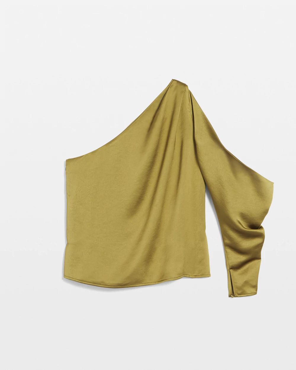 One-Shoulder Satin Blouse