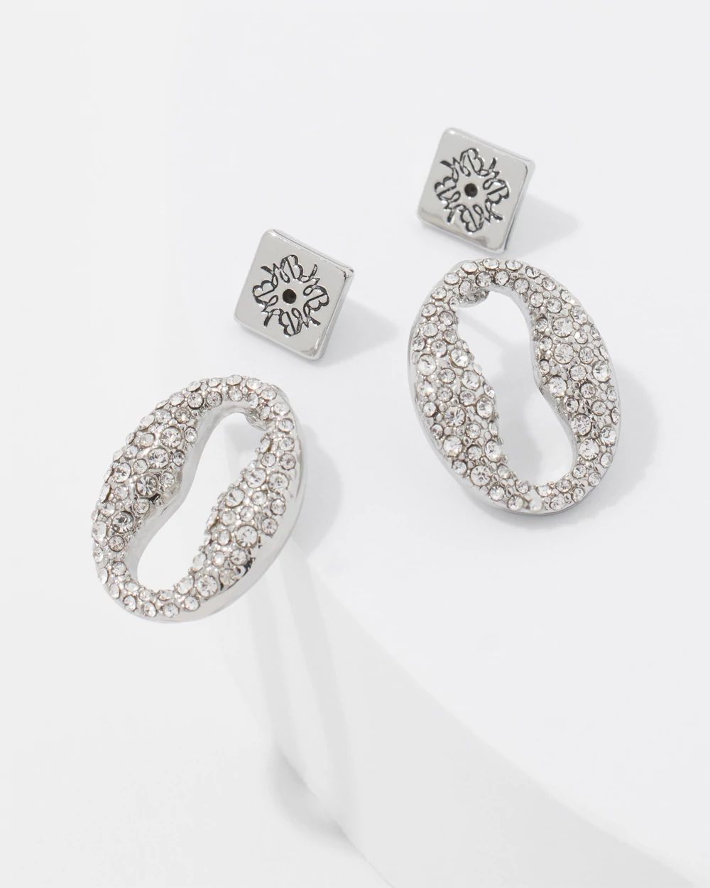 Mariner Link Pavé Stud Earrings