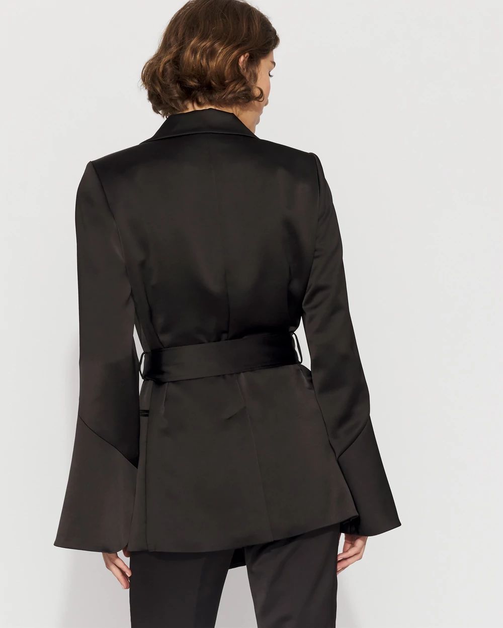 Bell Sleeve Satin Blazer