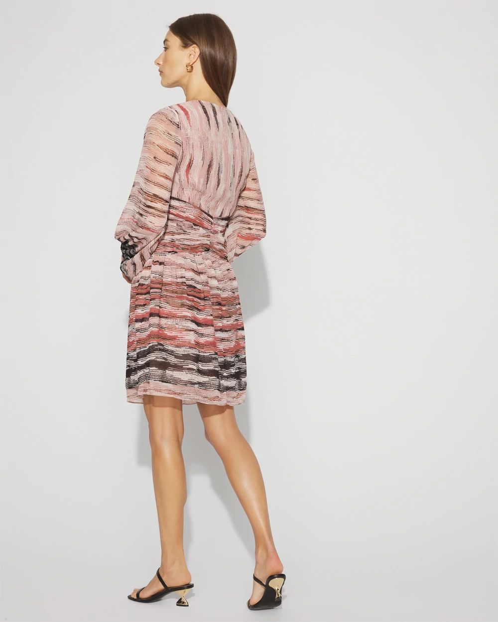 V-Neck Printed Mini Dress