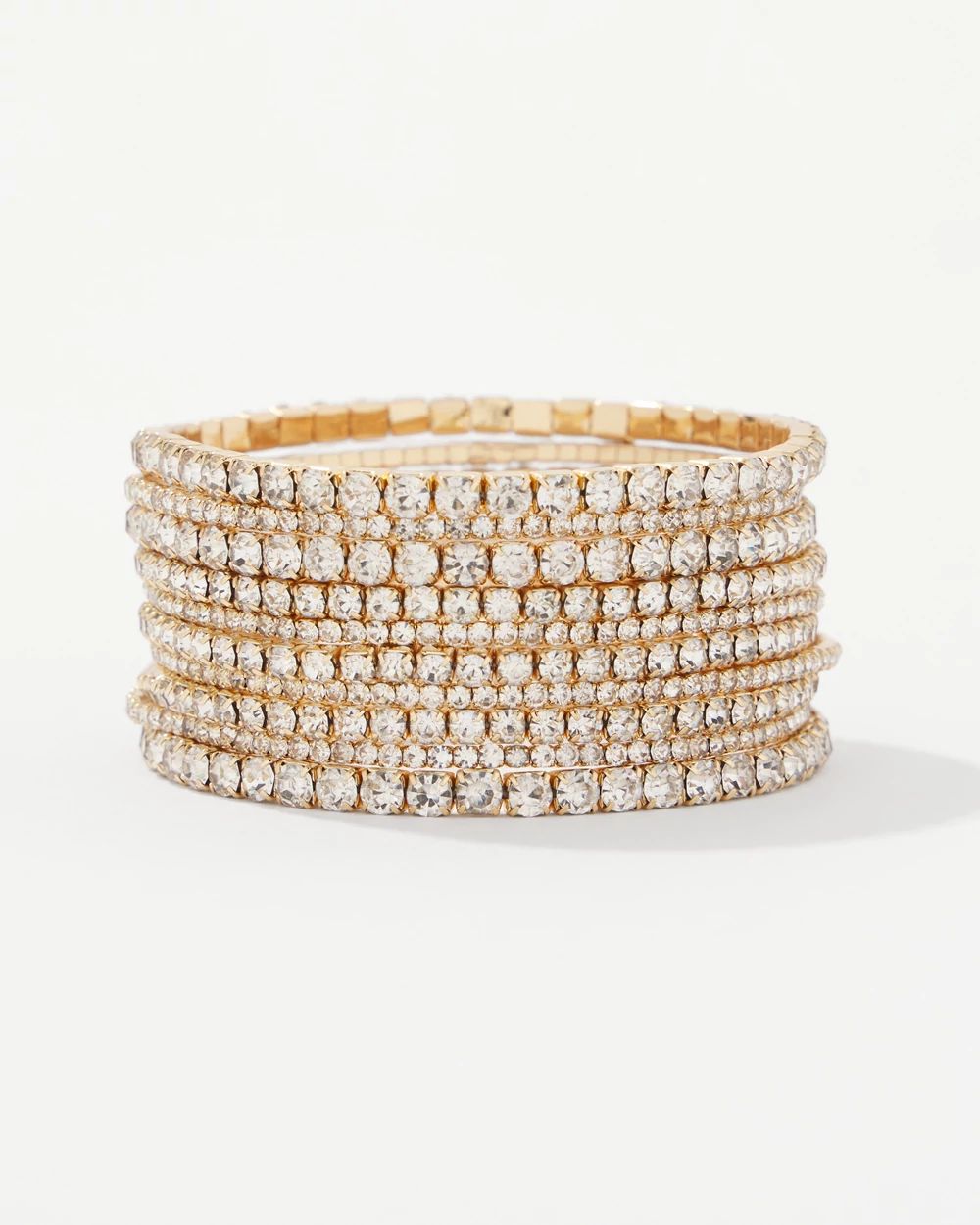 Rhinestone 10-Pack Stretch Bracelets