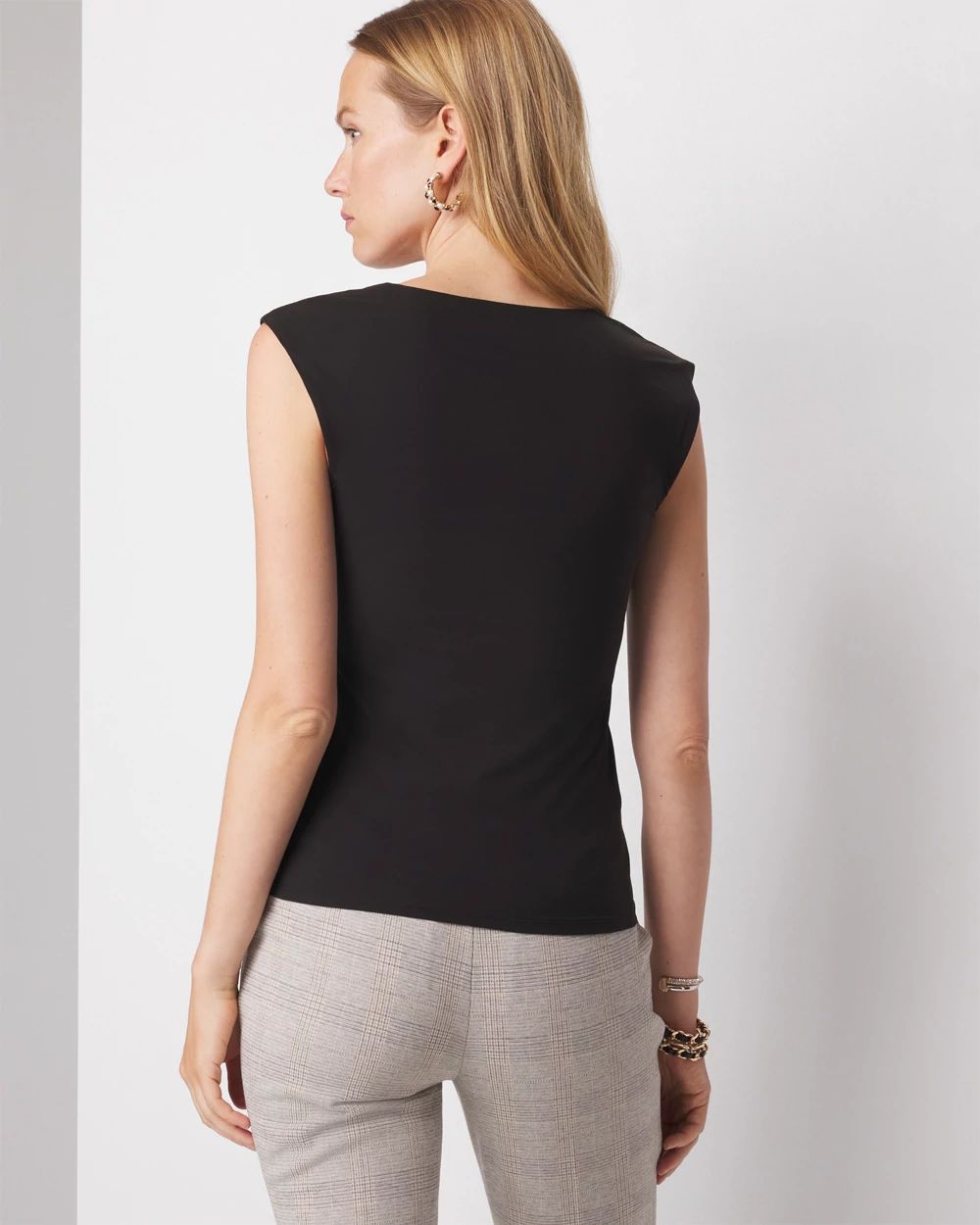 WHBM® FORME Square-Neck Cap-Sleeve Top click to view larger image.