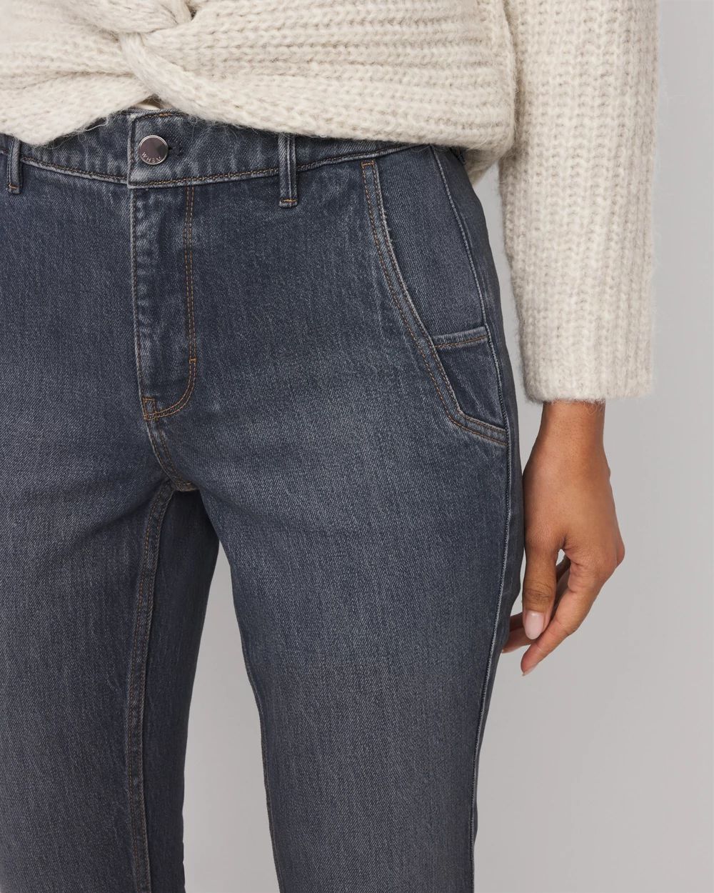 Zip Hem High Rise Bootcut Jean