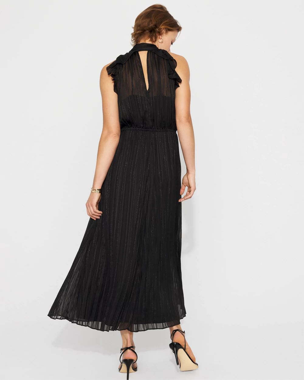 Chiffon Tie-Neck Maxi Dress
