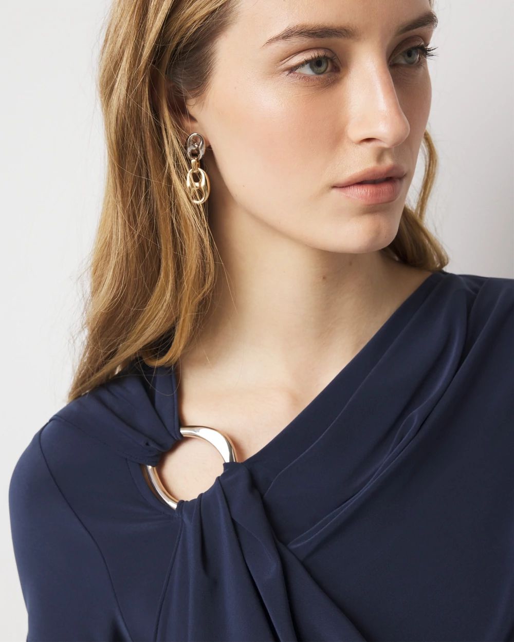 Shoulder Detail Draped Top