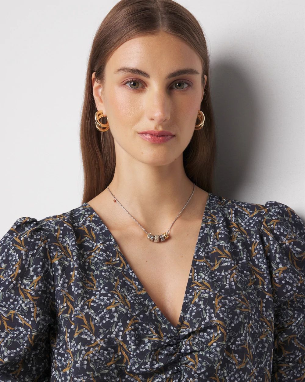 Petite 3/4 Sleeve Ruched Blouse