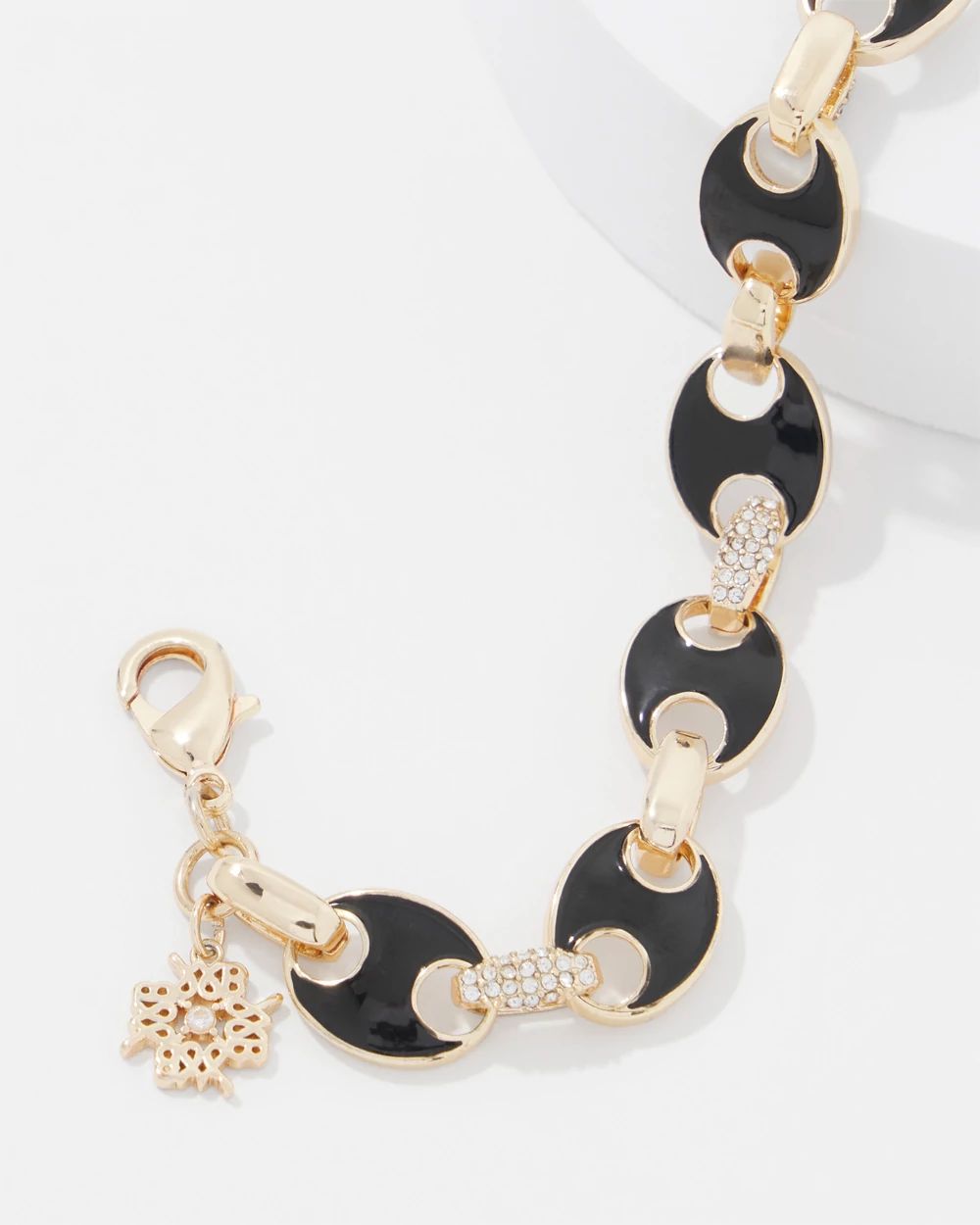 Black Mariner Links & Pavé Bracelet