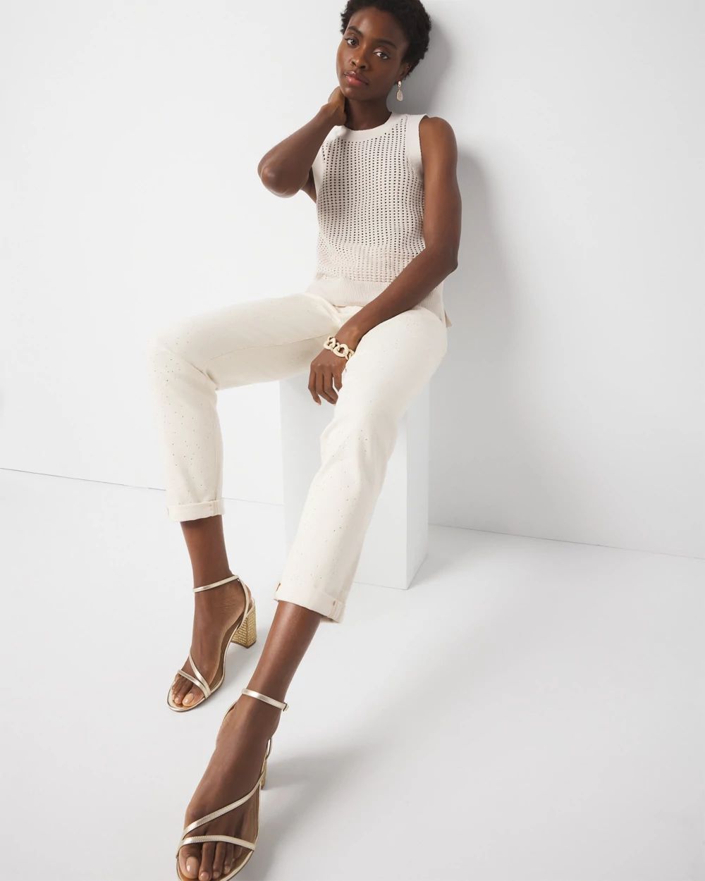 Sequin Shimmer Sweater Tank Top