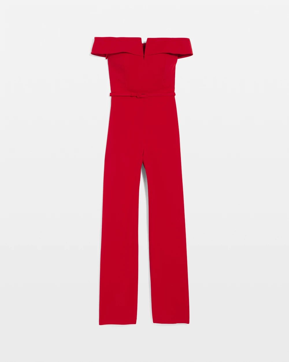 Off-The-Shoulder Crepe Jumpsuit