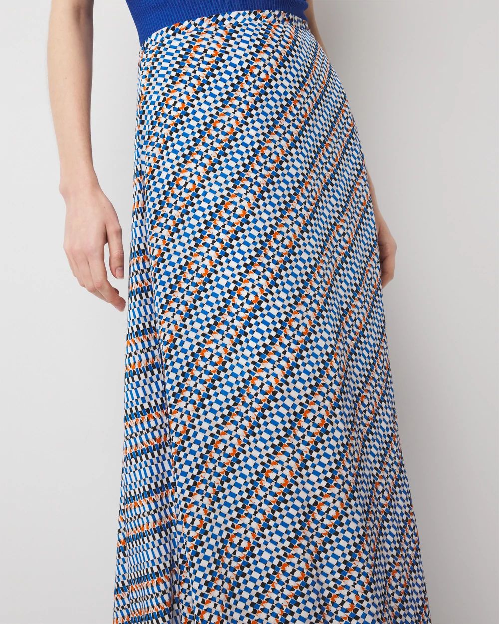 Geo Print A-Line Maxi Skirt