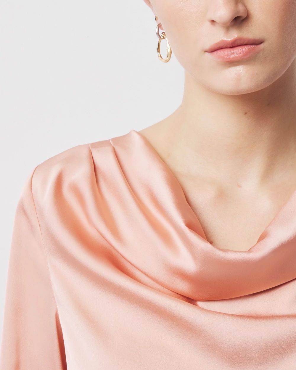 Satin Cowl Neck Blouse