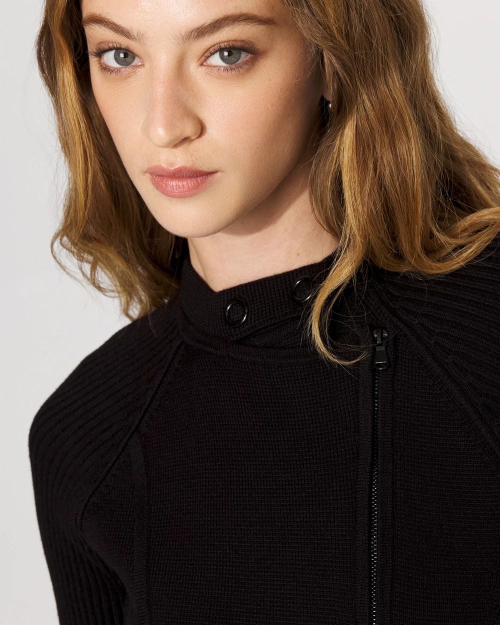 Petite Moto Sweater Jacket