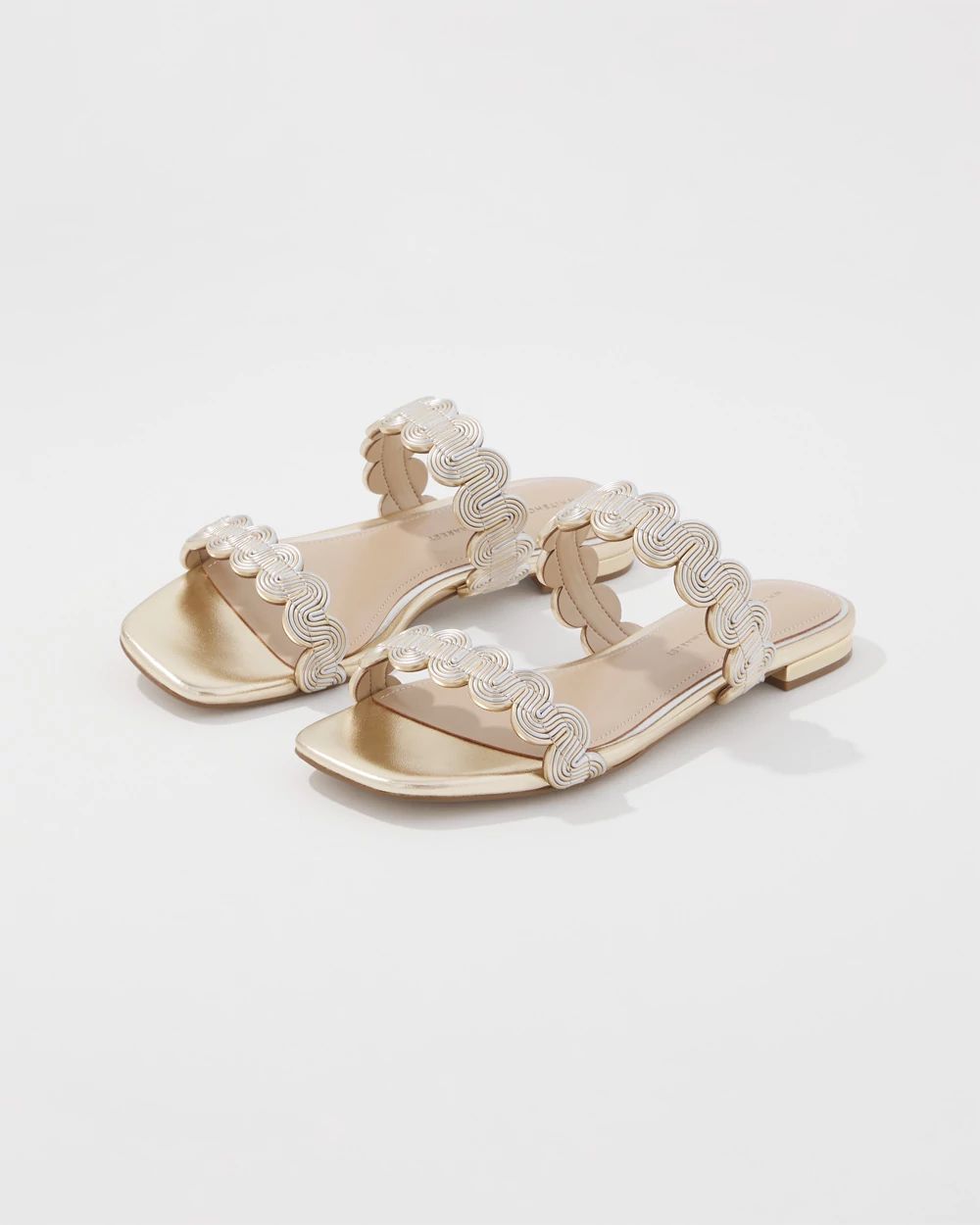 Mixed Metal Flat Sandal