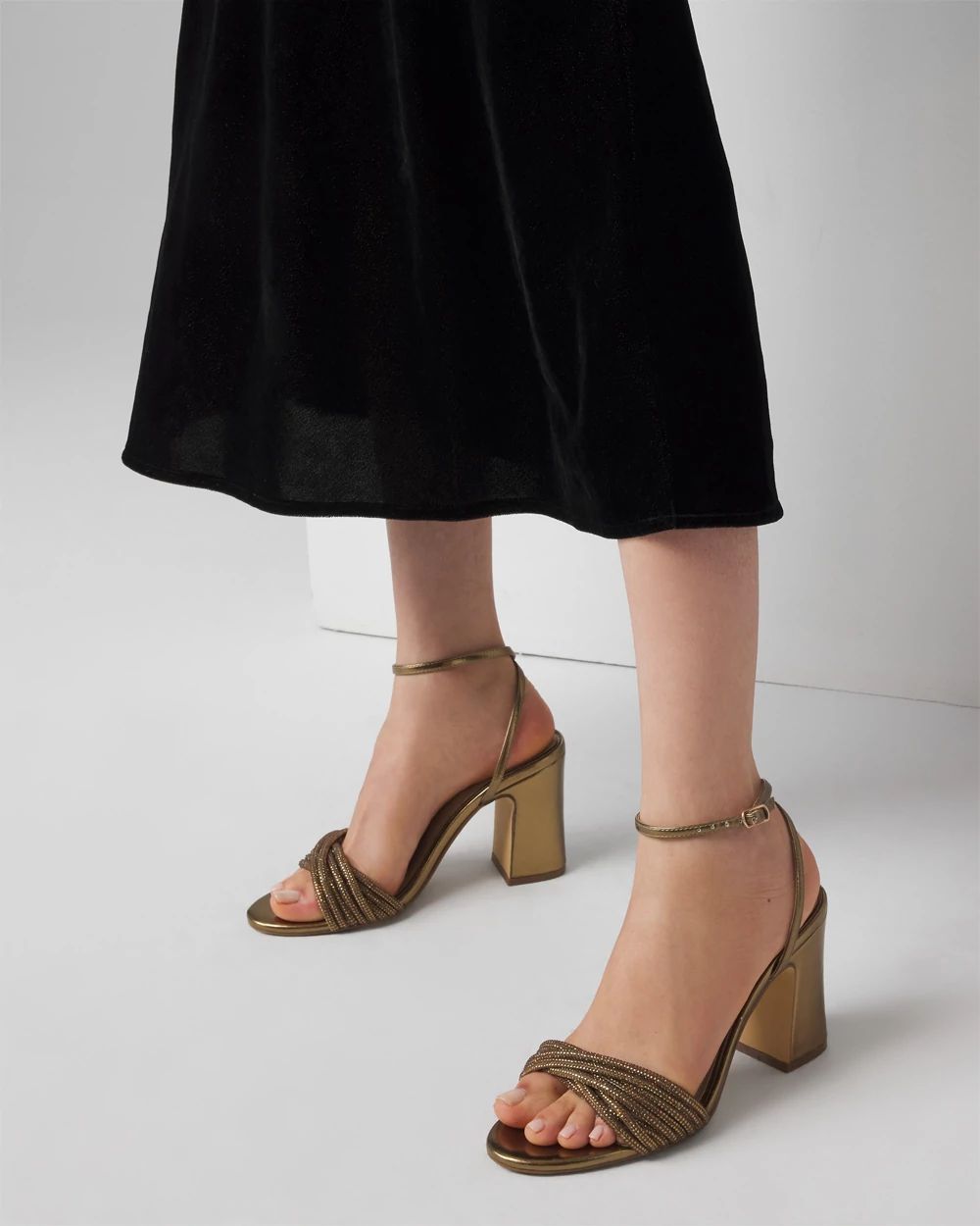 Crystal Embellished Strappy Heels