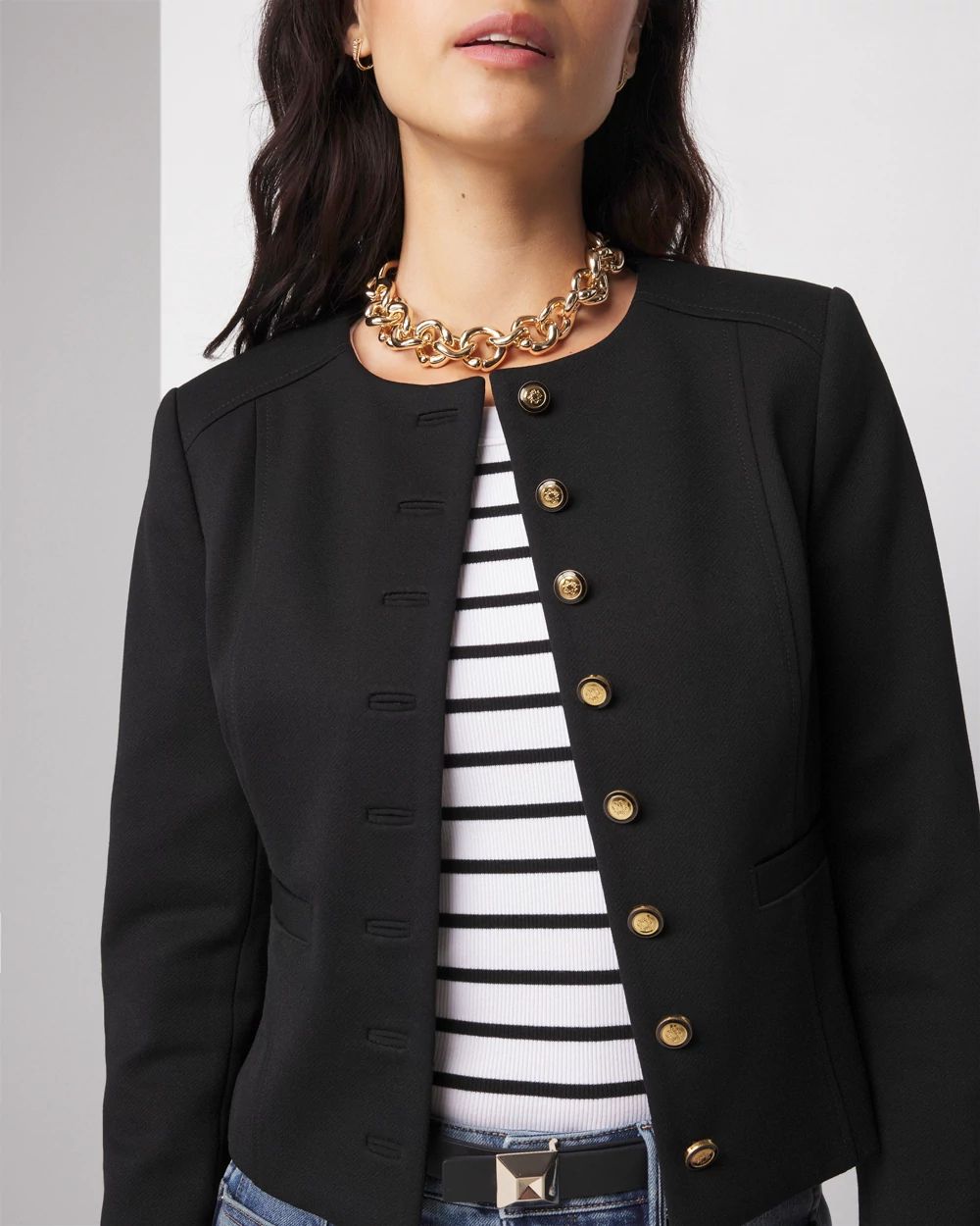 Cropped Luxe Stretch Jacket