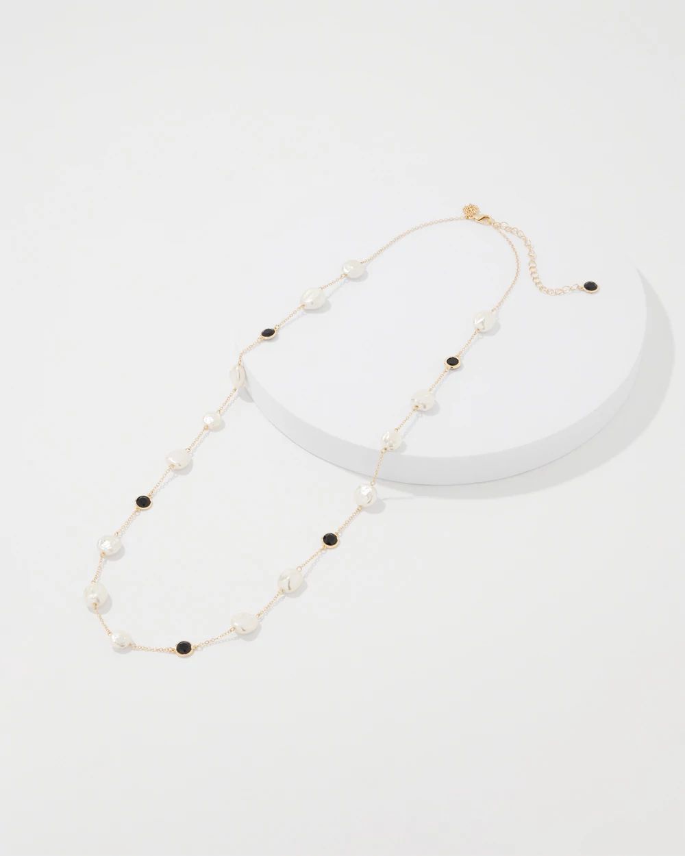 Black + White Single Strand Necklace
