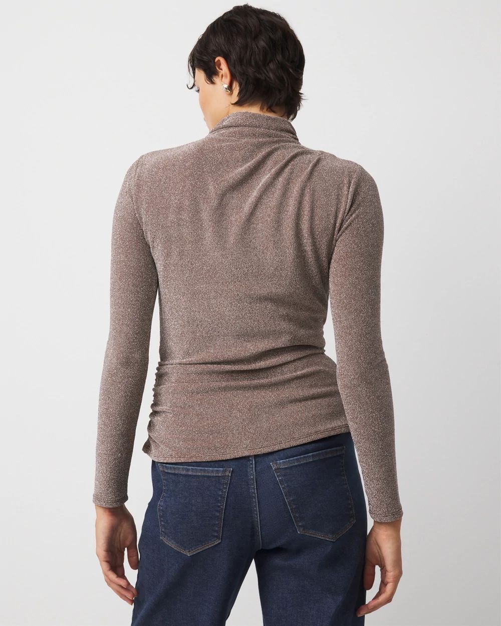 WHBM FORME™ Stretch Metallic Long-Sleeve Tee