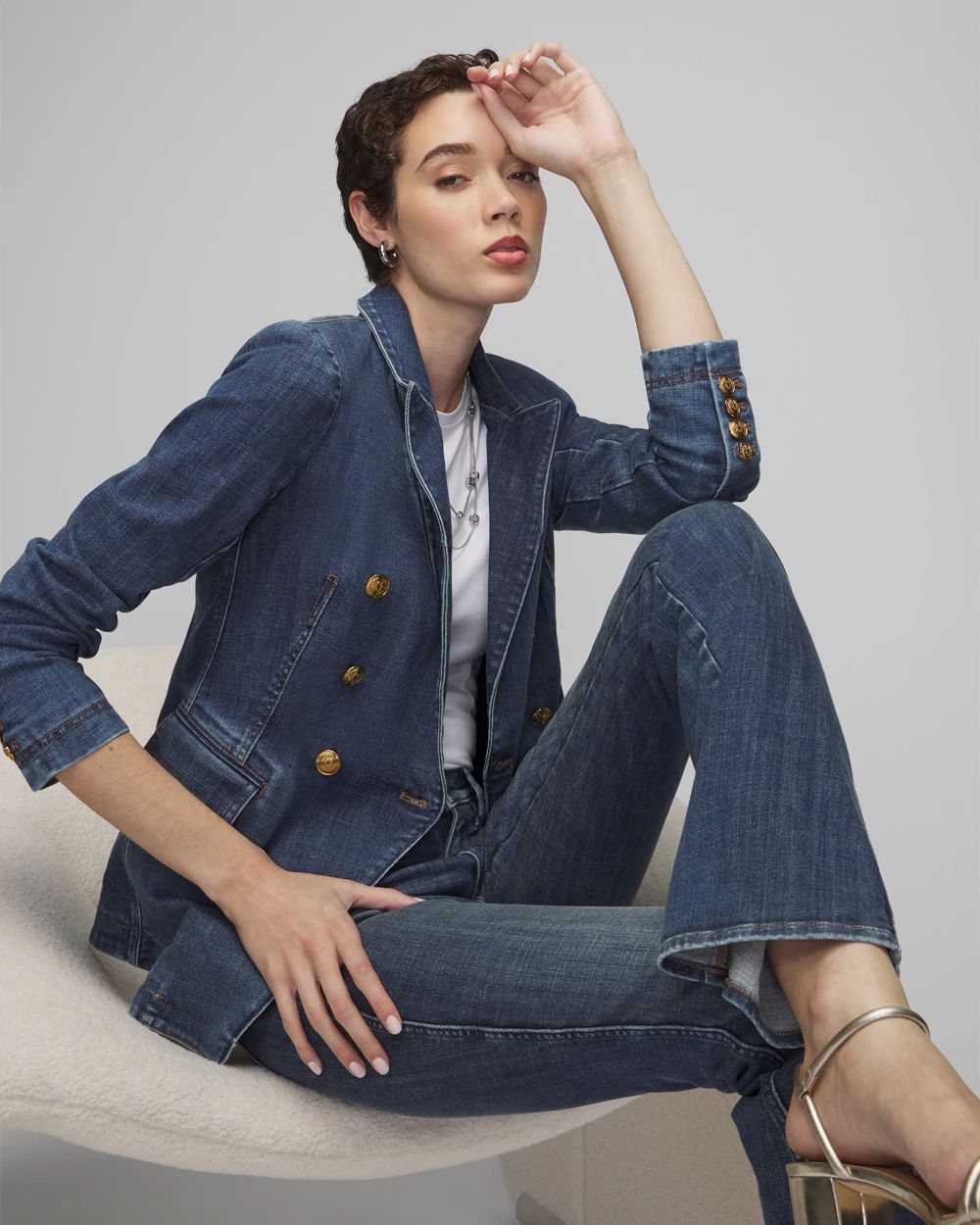 WHBM® Denim Studio Blazer