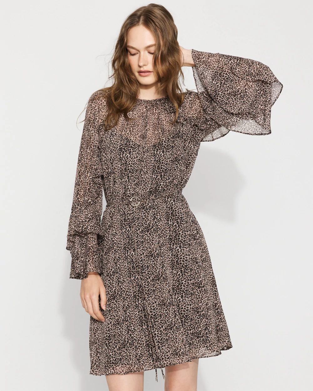 Leopard Ruffle Mini Dress