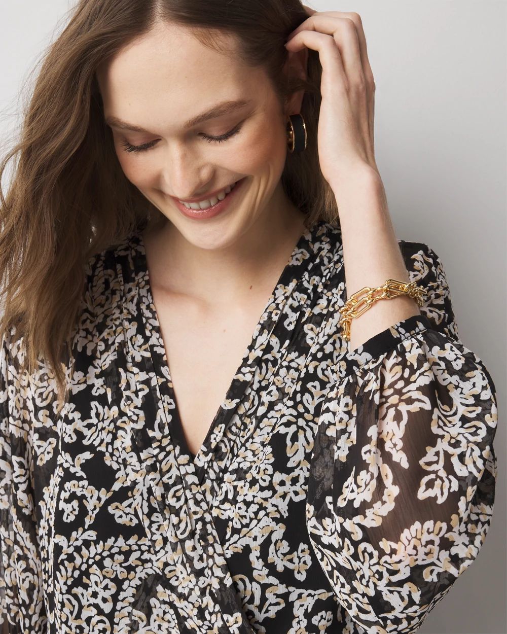 Chiffon Surplice Mini Dress