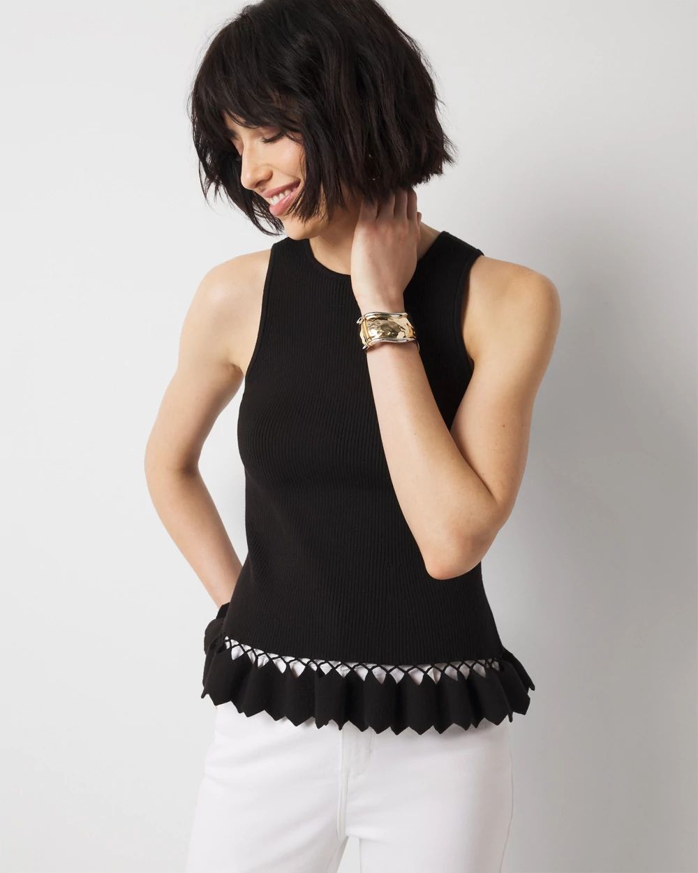 Petal Peplum Sweater Tank