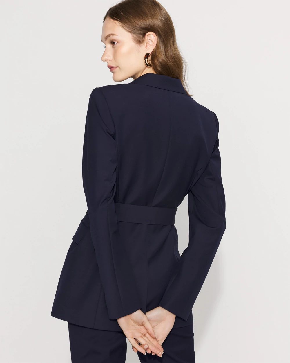 Belted One-Button Blazer in Comfort Stretch