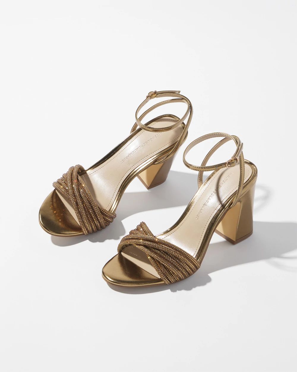 Crystal Embellished Strappy Heels