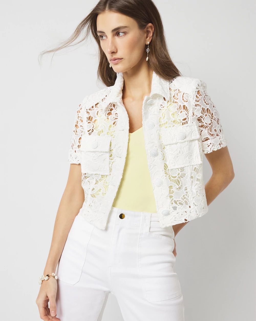 Short-Sleeve Lace Jacket
