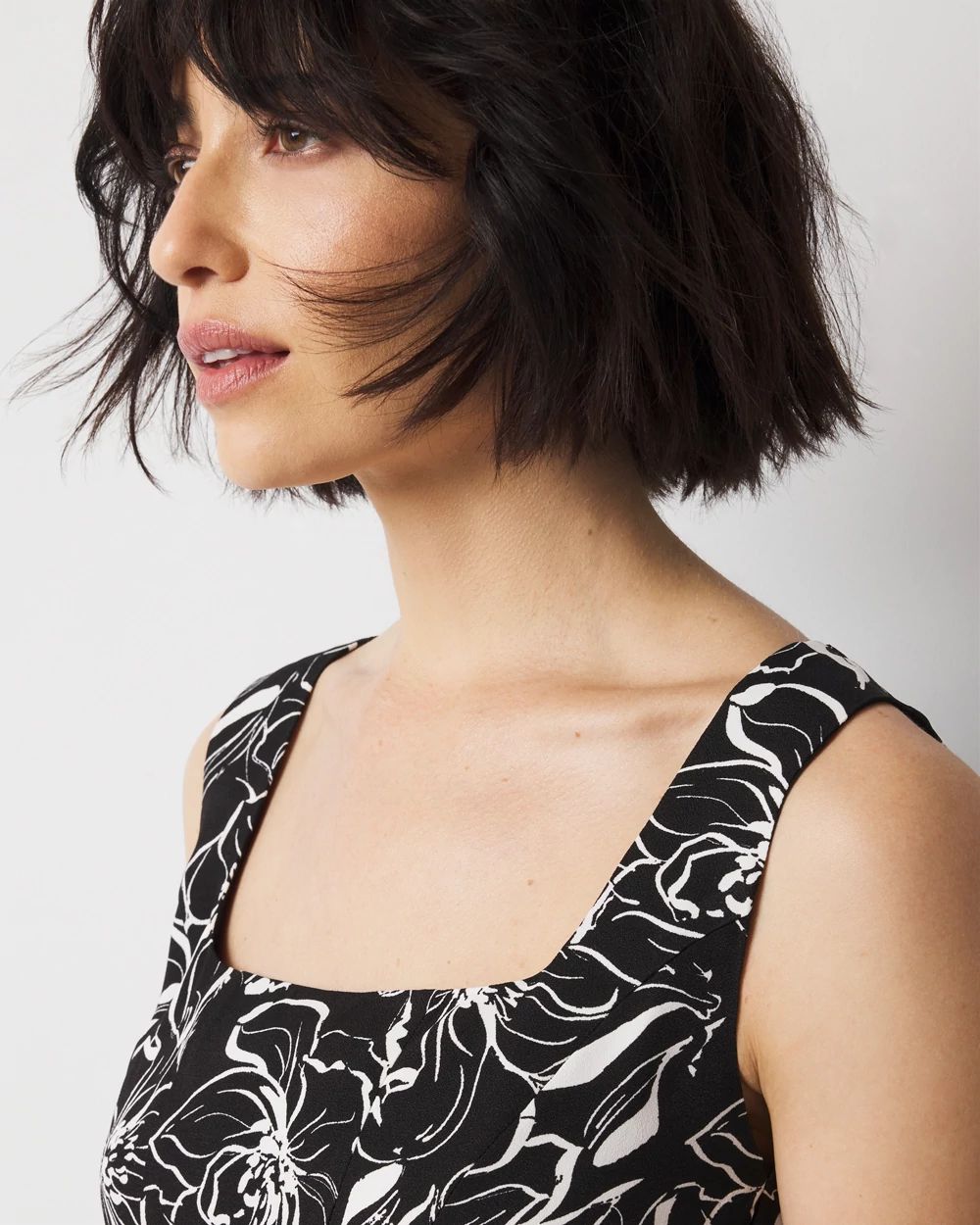 Black & White Floral Corset Top