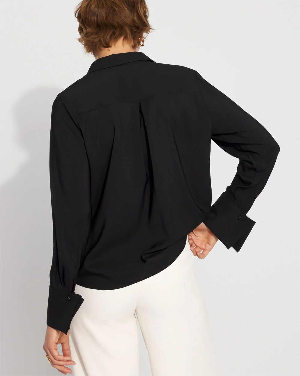 Satin Tuxedo Cuff Shirt