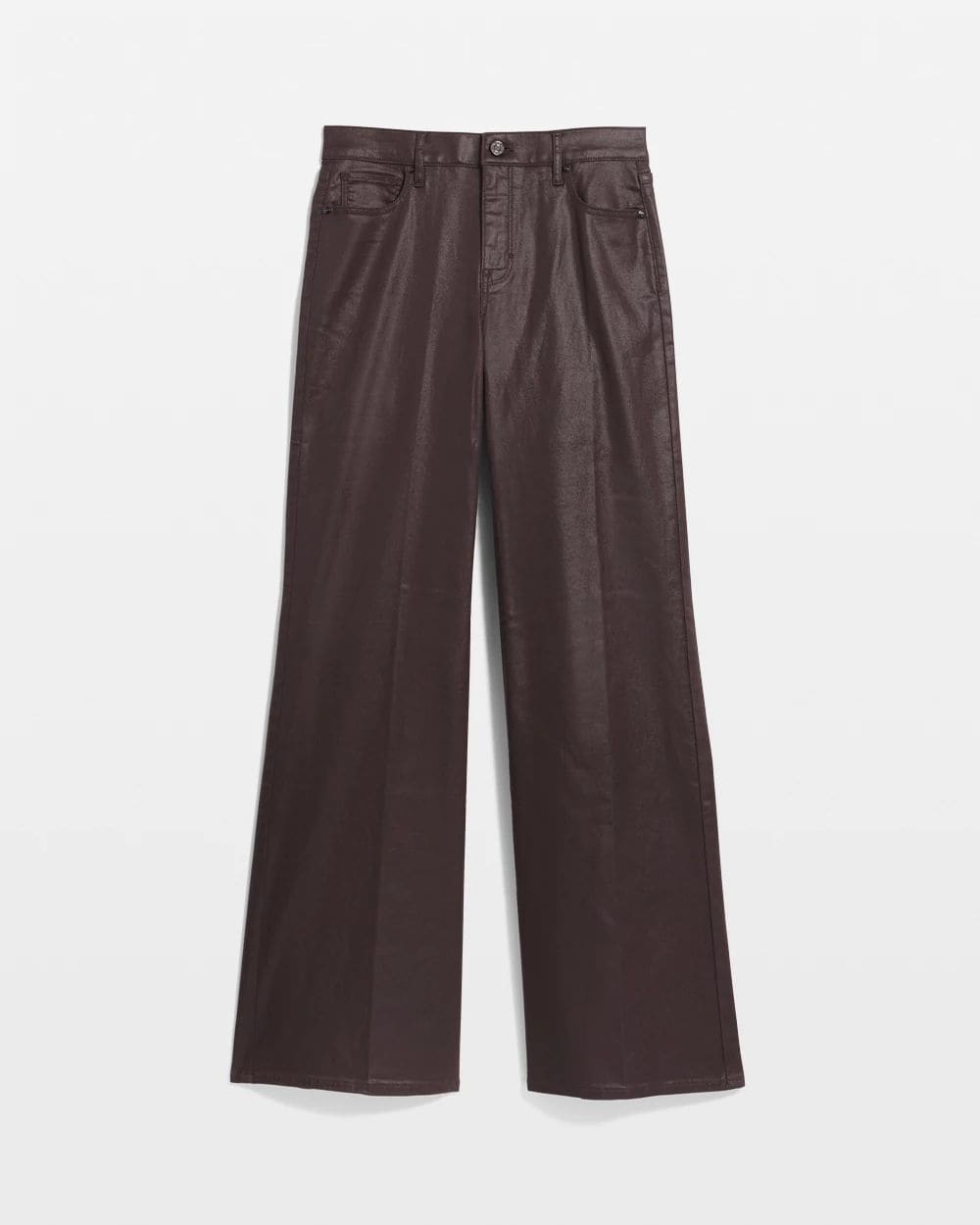 Coated Denim High Rise Wide Leg Jean