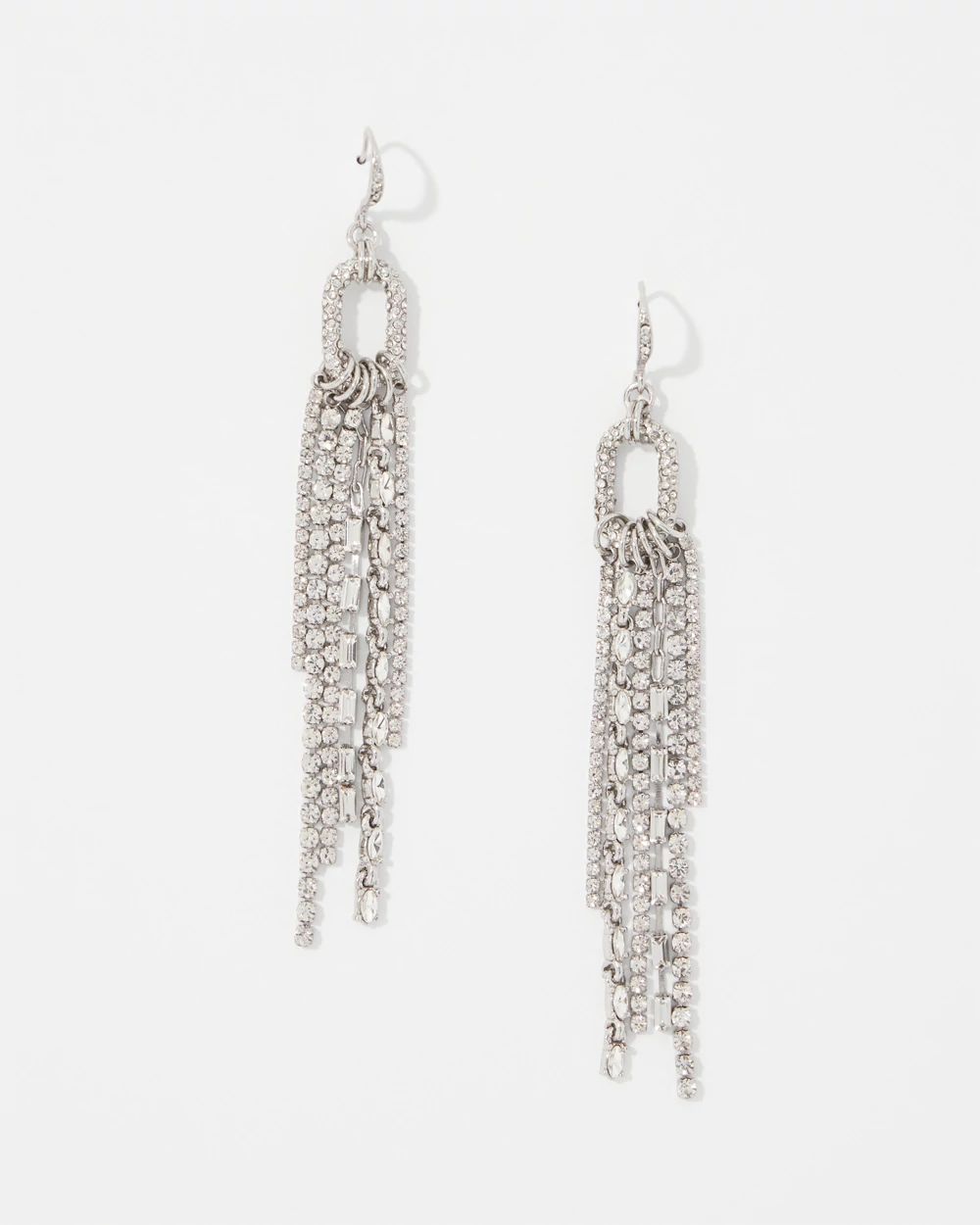 Rhinestone Fringe Drop Earrings