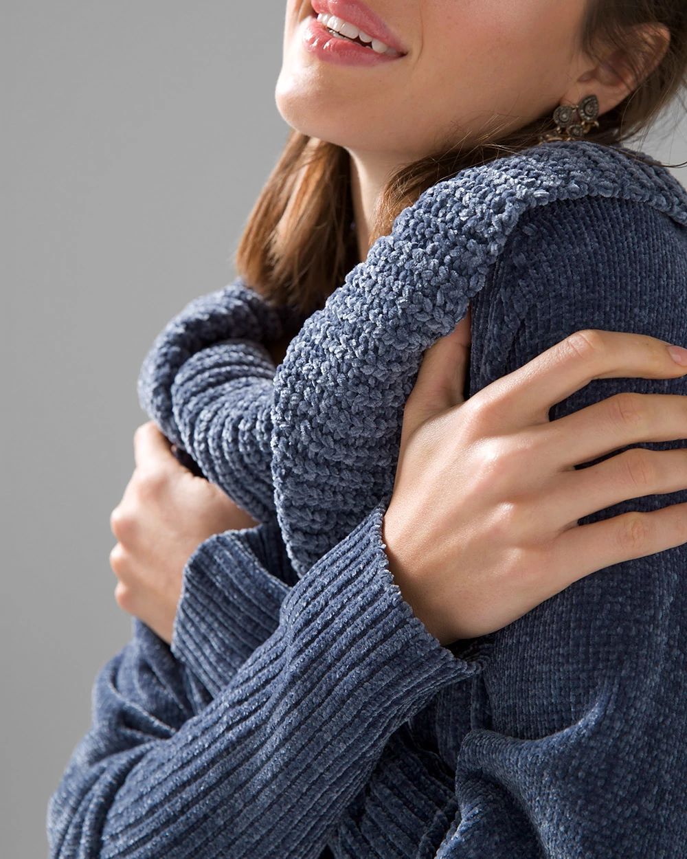 Cowl Neck Chenille Sweater