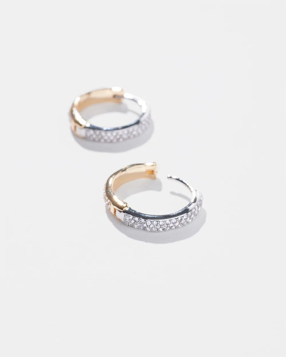 Reversible Small Pave Hoop Earrings